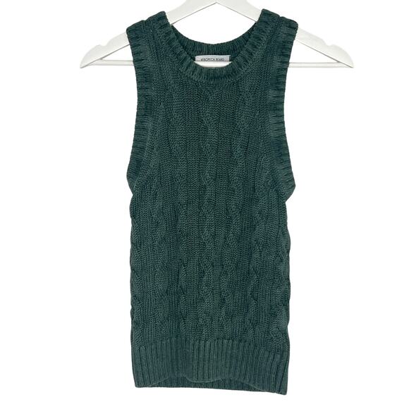 Veronica Beard Jerrel Sleeveless Cable Knit Sweater Tank Green Women's Size XS - Picture 2 of 7